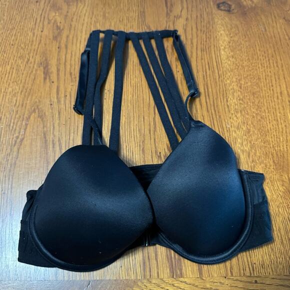 PINK Victoria’s Secret Black Wear Everywhere Push Up Bra Size 32B w/ Underwire - Picture 1 of 11